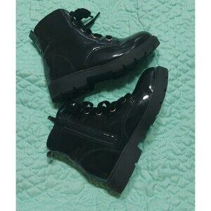 Warm -Lined Boots Kids, Lace Up Size 4.5,in Excellent Condition, Comfort,Black.